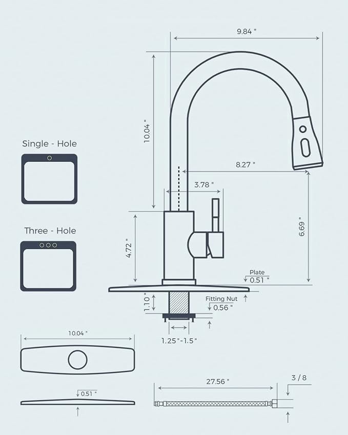 FORIOUS Kitchen Faucets with Pull Down Sprayer, High Arc Single Handle Classic - Image 6