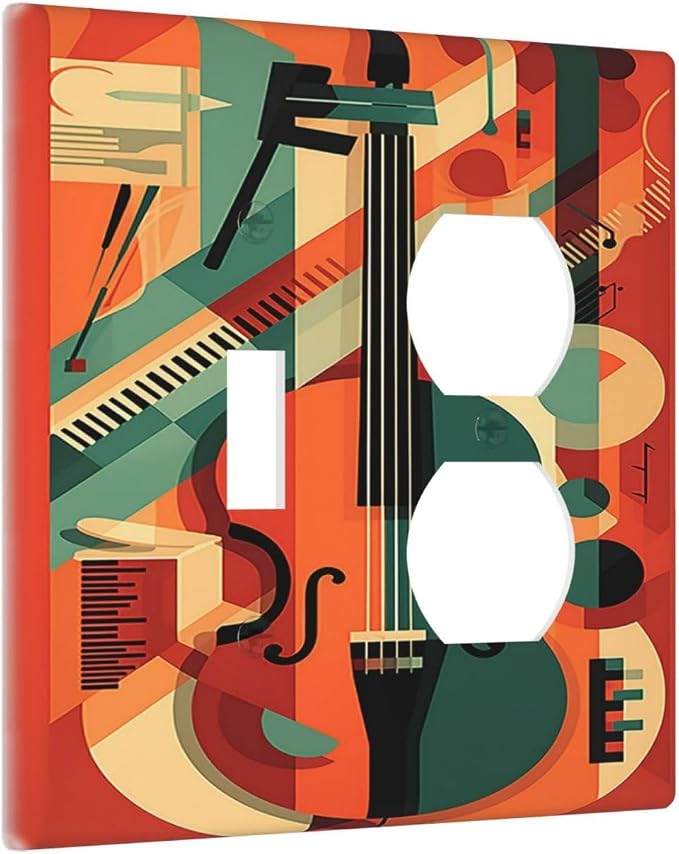 Wallplates Violin Abstract Jazz Colorful Painting 1 Toggle 1 Duplex Switch - Image 2