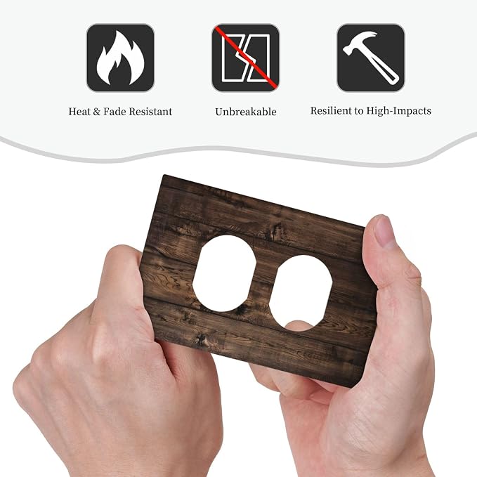 Rustic Brown Wood Plank Vintage Wooden Texture Print Outlet Covers 1 Gang - Image 6