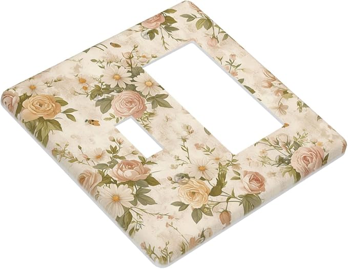 Outlet Covers Boho Vintage Roses Pink Red Yellow Bouquet Floral 1 Toggle 1 - Image 3