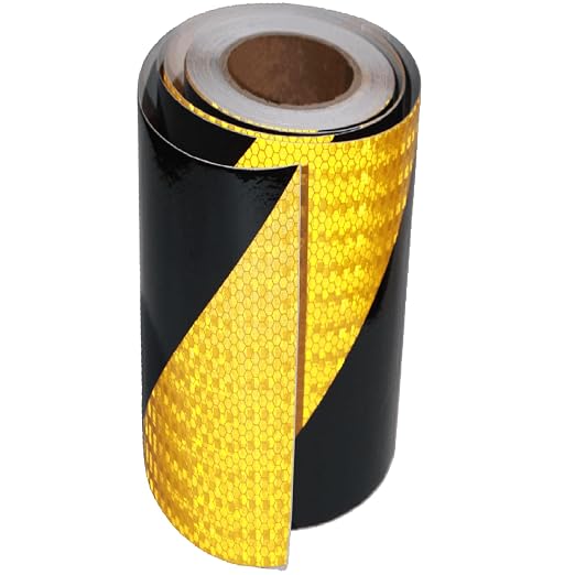 Reflective Tape Yellow and Black 20 inch Wide, Outdoor Waterproof Hazard by tuyrchu