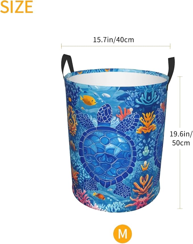 Laundry Basket Turtles Collapsible Large Capacity, 63L Dirty clothes basket - Image 7