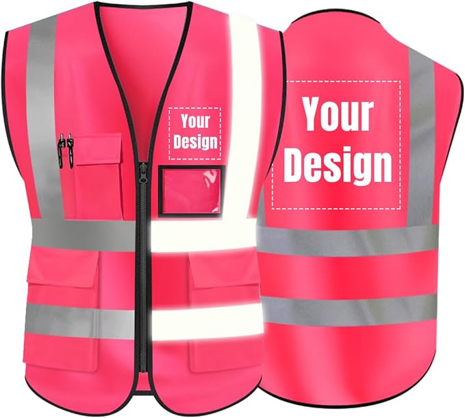 YOWESHOP High Visibility Safety Vest Custom Your Logo Protective Workwear 5 by YOWESHOP