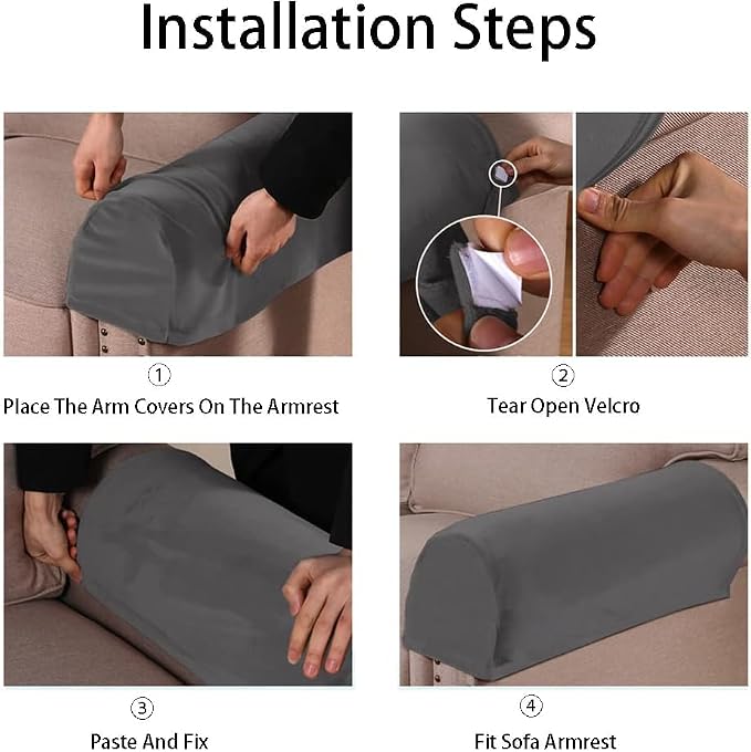 Soft Sofa Armrest Covers, Skin-Friendly Stretch Polyester Armrest Covers - Image 7