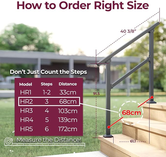 CR Fence & Rail 2-3 Step Stair Handrail, - Image 4