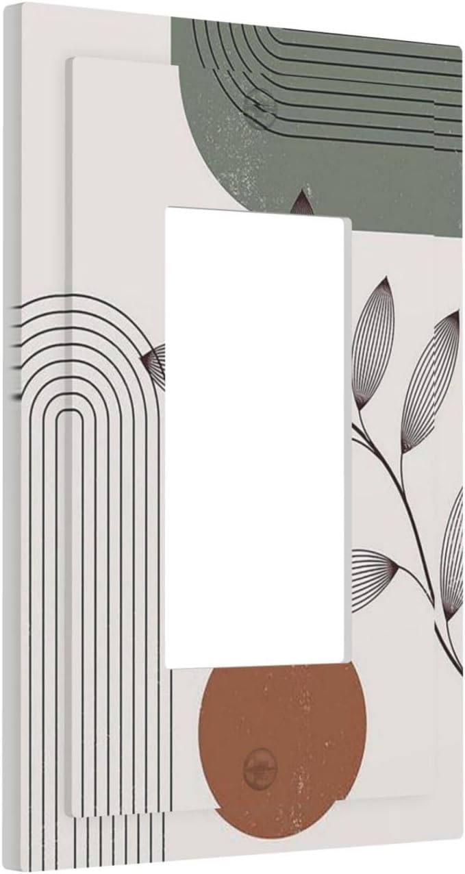 Decorative Outlet Covers Sage Green Boho Nature Art Minimalist Geometric Plant - Image 2