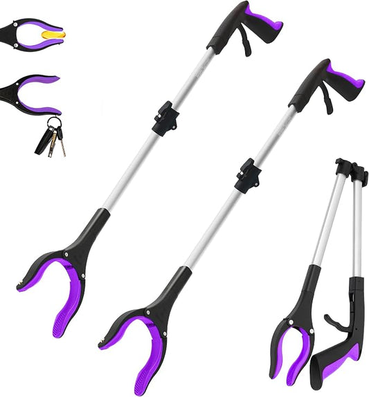 2 Pack 32 inch FDA Registered GrabRunner Heavy Duty Reacher Grabber Tool by GRABBEREXPERTER