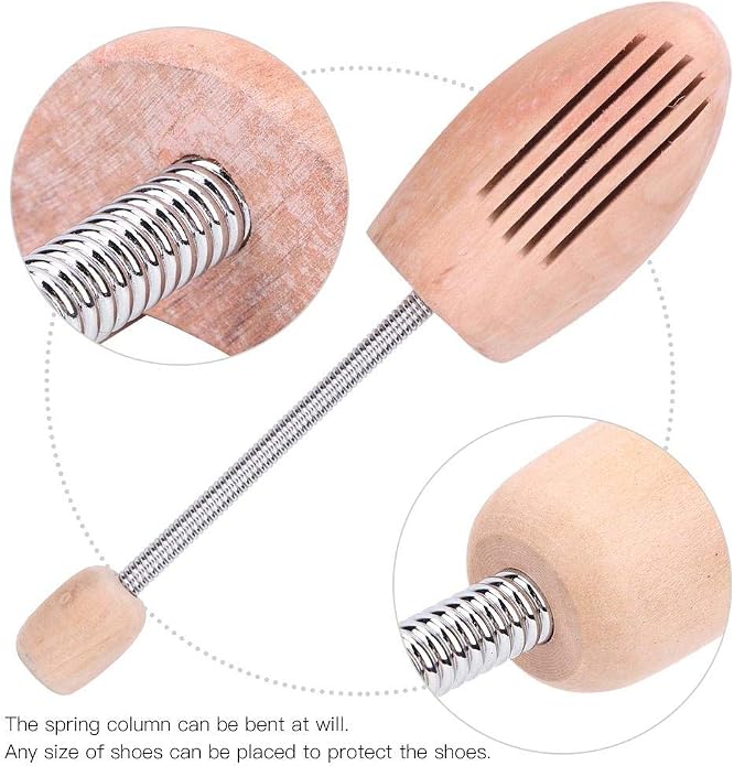 Pssopp 2Pcs Wood Shoes Tree, Shoe Stretcher Spring Anti Deformation Expanding - Image 3