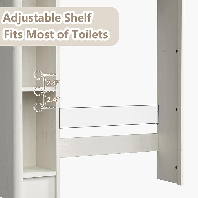 Furnideco Fluted Over The Toilet Storage Cabinet 31''W Modern Above Toilet - Image 7