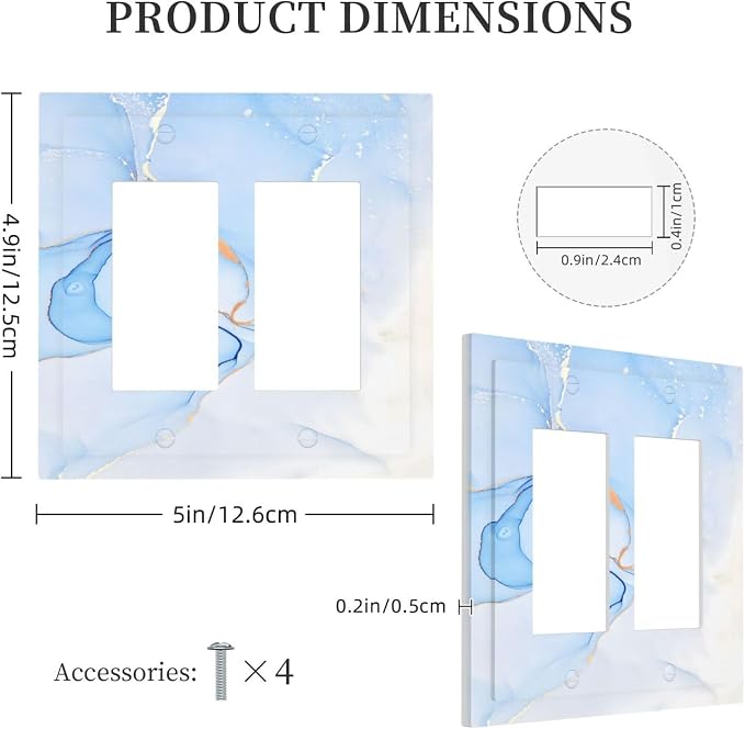 Modern Art Blue Gold Marble Abstract Luxury Print Decorative Outlet Covers 2 - Image 5