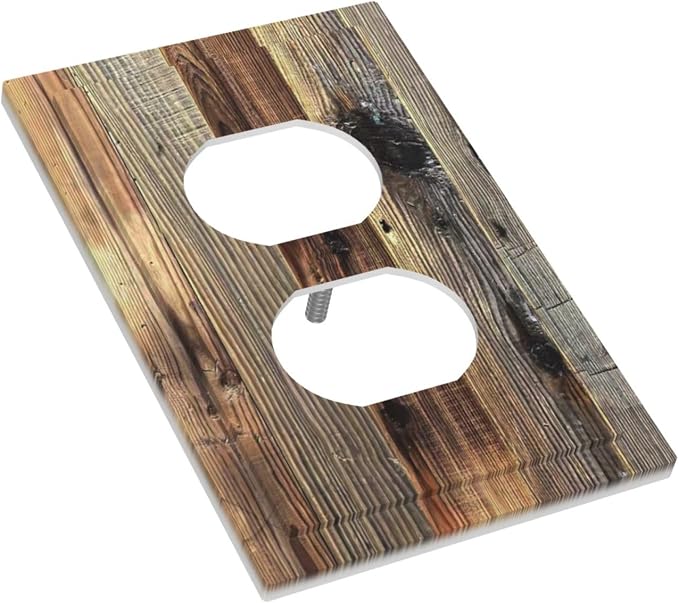 Barn Brown Wood Rustic Weathered Wood Print Outlet Covers 1 Gang Duplex Light - Image 3