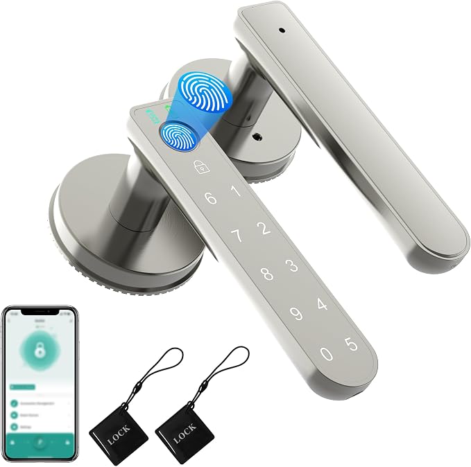 Fingerprint Door Lock, Fingerprint Door Knob Biometric Door Lock Smart Door Knob by BAFUWEIY