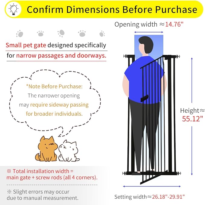 Lumizone Extra Tall Cat Gate 55.12" High Pressure Mounted Extra Wide 2025 New - Image 2
