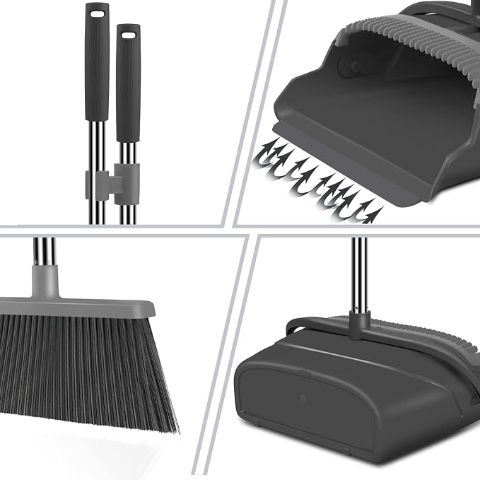 kelamayi Broom and Dustpan Set for Home, Indoor&Outdoor Sweeping, Stand Up - Field & Grace
