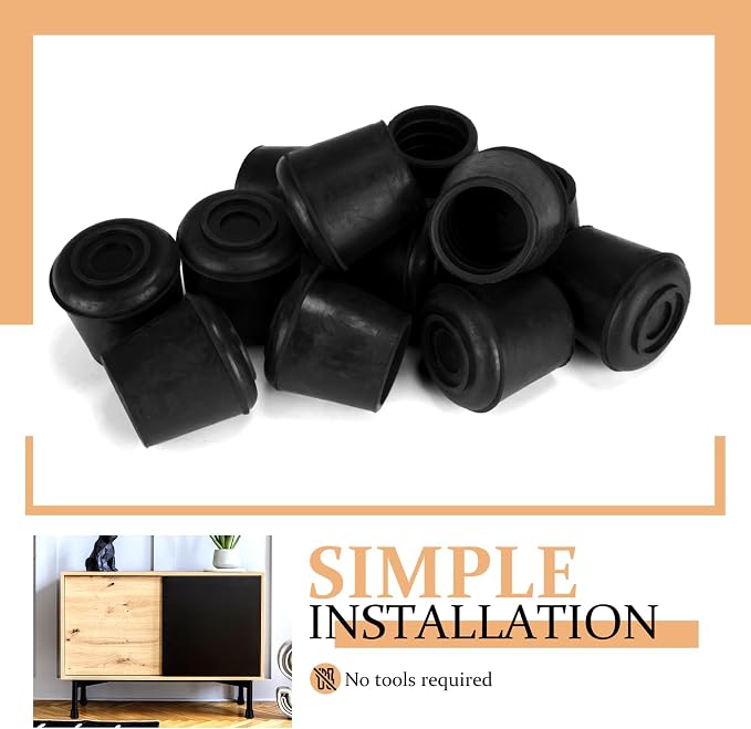 3/4" Round Rubber Chair Leg Tips Caps, Chair Leg Floor Protectors Furniture - Image 7