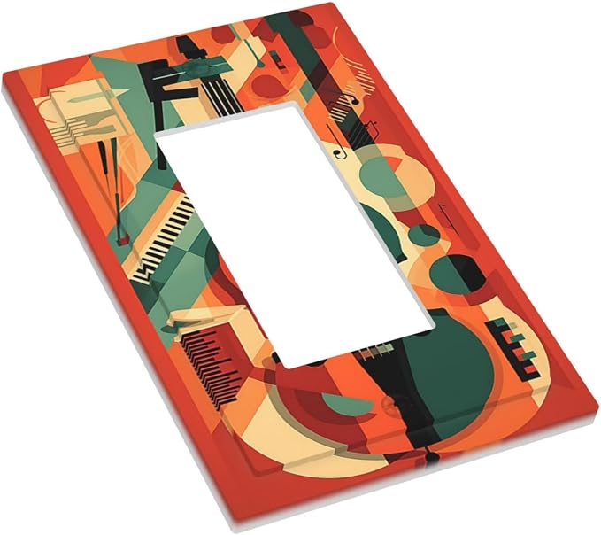 Decorative Outlet Covers Violin Abstract Jazz Colorful Painting 1 Gang Single - Image 3