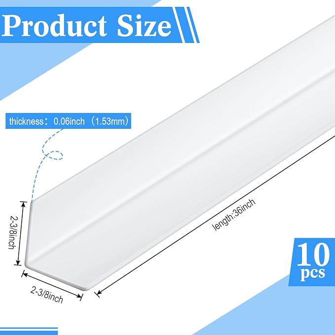 Sasylvia 10 Pcs 2-3/8 x 36 Inches Wall Corner Protector Guards, Avoid - Image 2