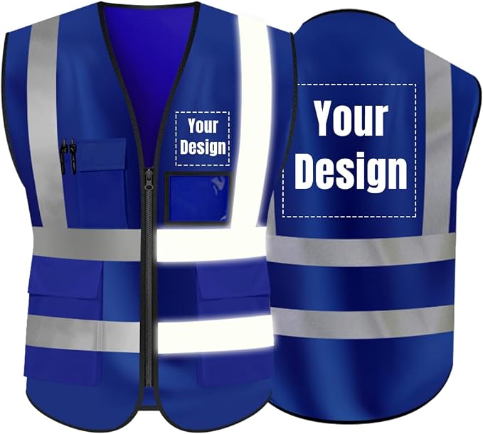 YOWESHOP High Visibility Safety Vest Custom Your Logo Protective Workwear 5 by YOWESHOP