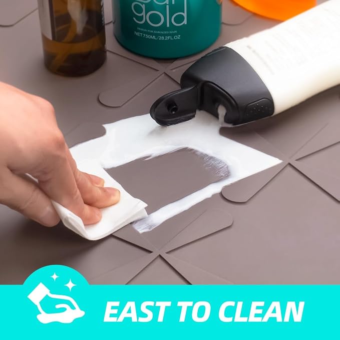 SIKADEER 31" x 22" Under Sink Mat Waterproof, Silicone Mat Kitchen Drawer Shelf - Image 6
