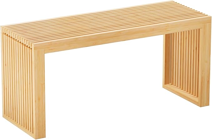 Bamboo Dining Bench Indoor Long Entryway Shoe Rack Benchs, Outdoor Modern Wood by HEALTHYYOU
