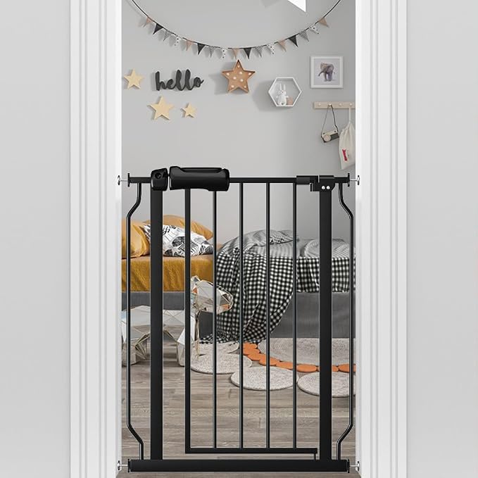 Narrow Baby Gate 24 to 29 Inch Wide Pet Gate Pressure Mounted No Drill Safety by FlowerFrail