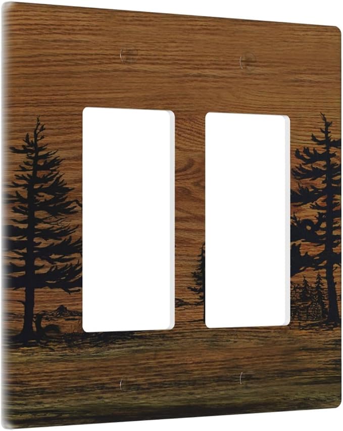 Decorative Outlet Covers Rustic Farmhouse Brown Board Pine Tree Wood Grain 2 - Image 2