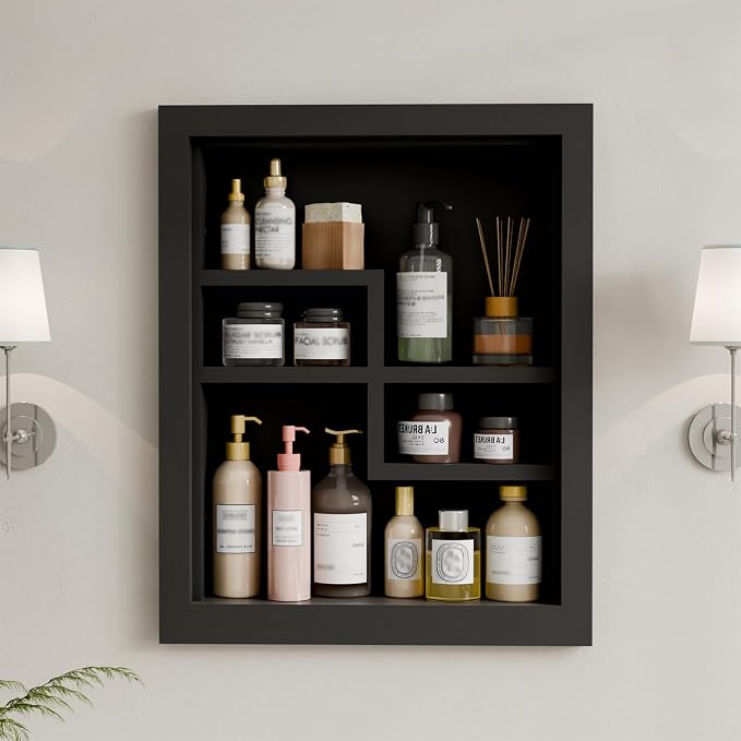 Solid Wood 14 X 18 Recessed Medicine Cabinet, Medicine Cabinet Organizer by Unknown
