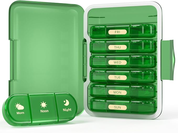 Weekly Pill Organizer 3X a Day, 7 Day Pill Box 3 Times, Portable - Image 9