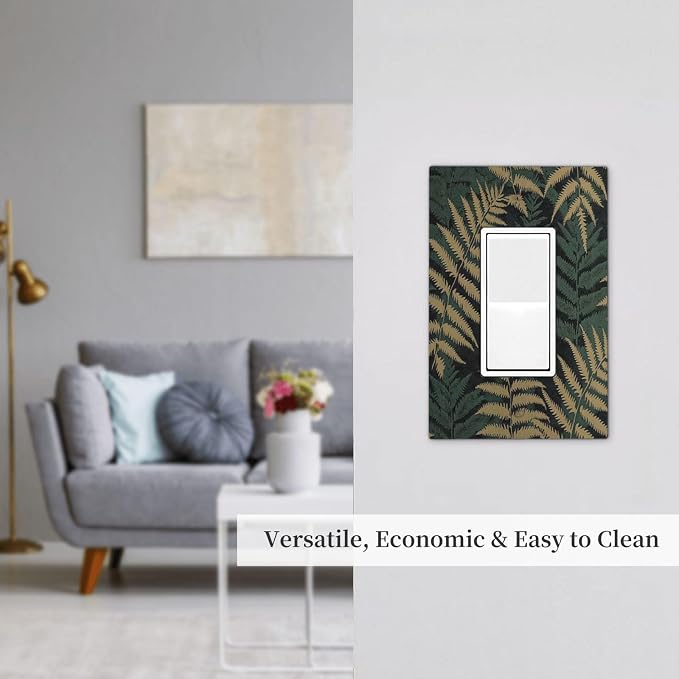 Decorative Outlet Covers Botanical Fern Green Leaf Forest 1 Gang Single Rocker - Image 7