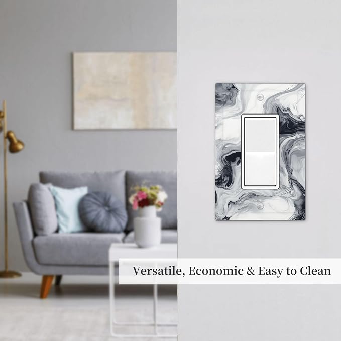 Abstract Marble Ink Texture Grey Marble Print Decorative Outlet Covers 1 Gang - Image 7