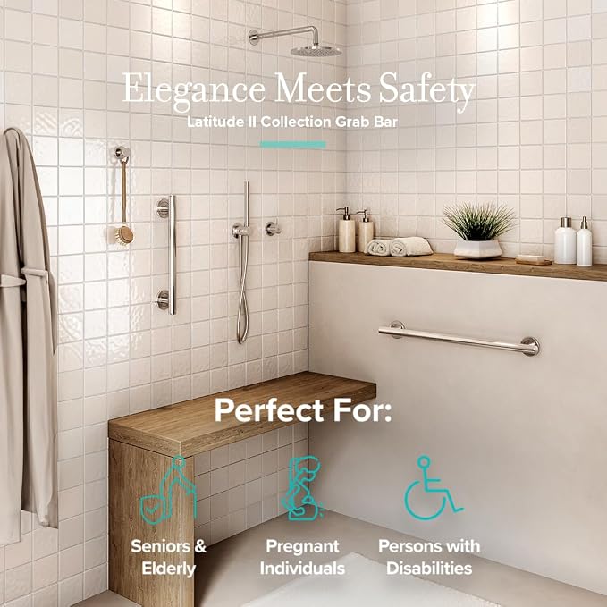 Gatco 855 Latitude II 24-Inch Grab Bar, Stainless Steel - Image 4