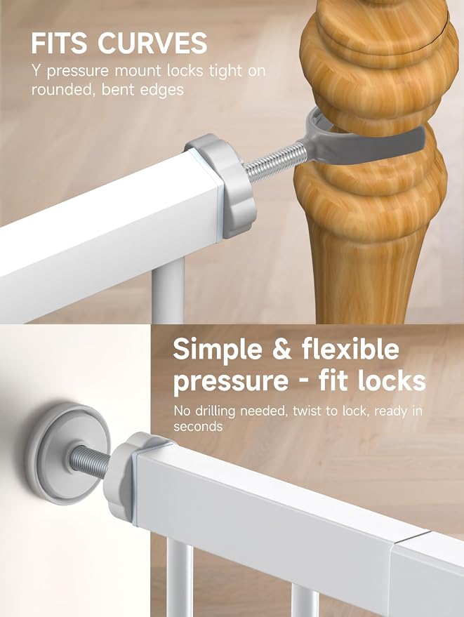29.5-40.5" Baby Gate for Stairs, Dog Gate for Doorways, Walk Thru Auto Close - Image 3