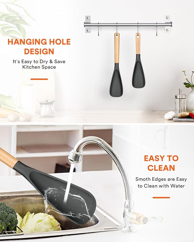 Multifunction Spatula Spoon for Nonstick Cookwares, Sturdy BPA-Free Matte - Image 7