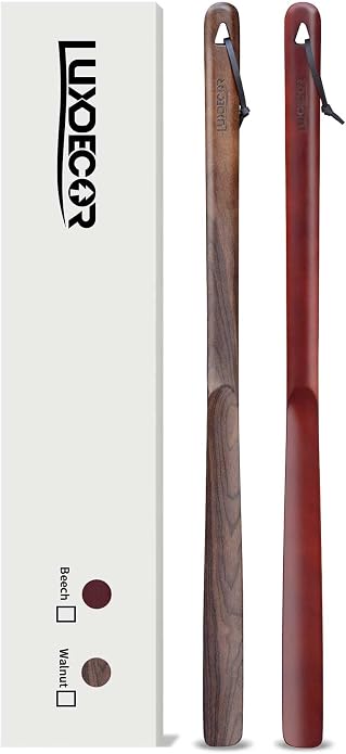 Luxdecor 2 Pack Long Handle Wood Shoe Horn by Luxdecor