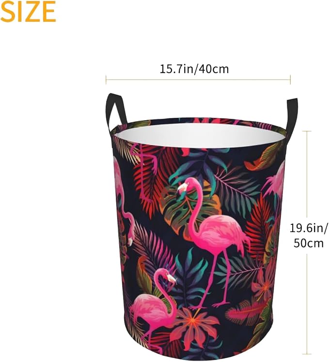 Laundry Basket Flamingos Collapsible Large Capacity, 63L Dirty Clothes Basket - Image 6