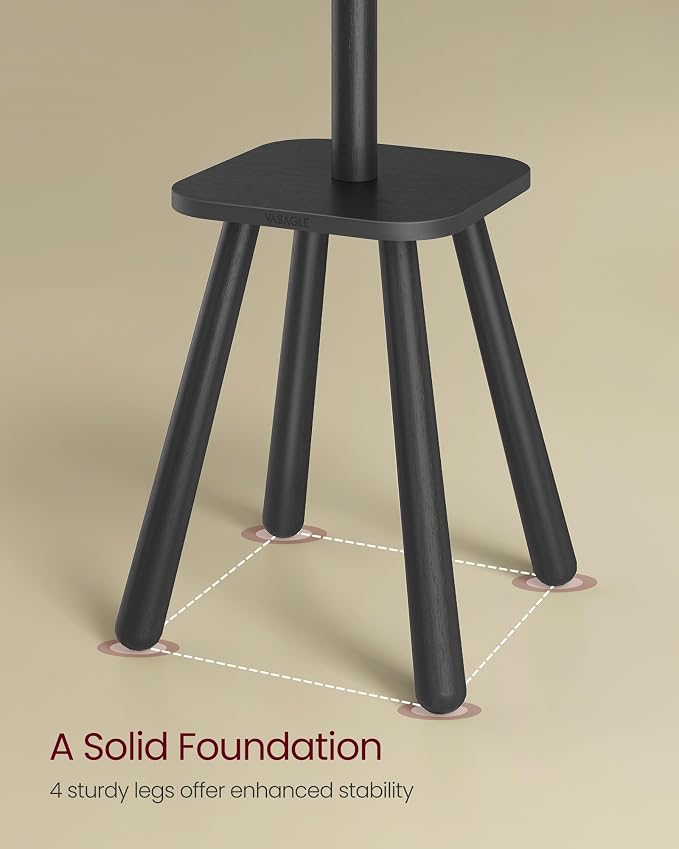 VASAGLE Coat Rack, Free Standing Coat Stand, Hall Coat Tree - Image 4