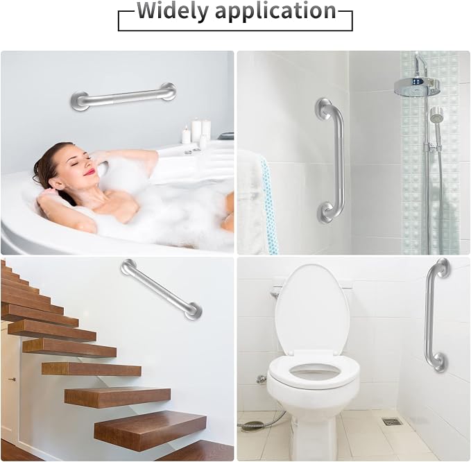 2 Pack 24 Inch Grab Bars for Bathtubs and Showers, Anti Slip Shower Grab Bars - Image 4