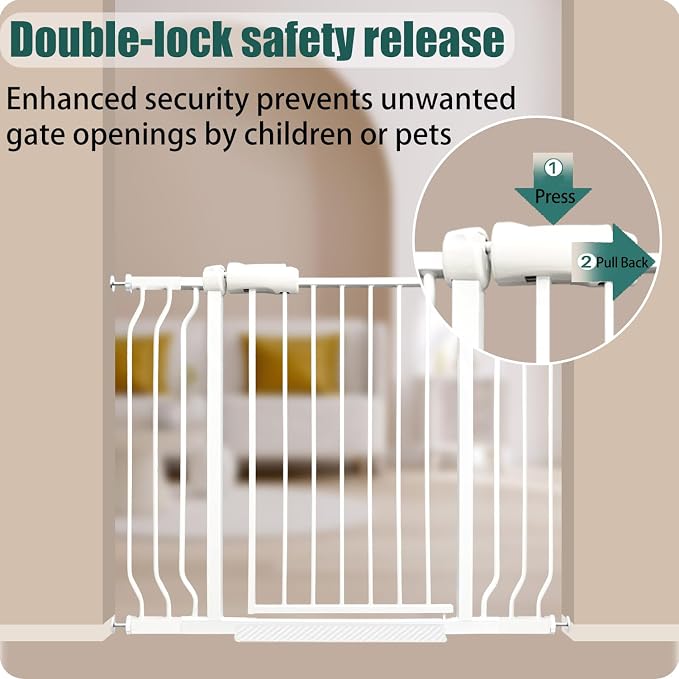 29-34 Inch Baby & Dog Gate, Pressure Mounted Auto Close, Walk Through Safety - Image 3