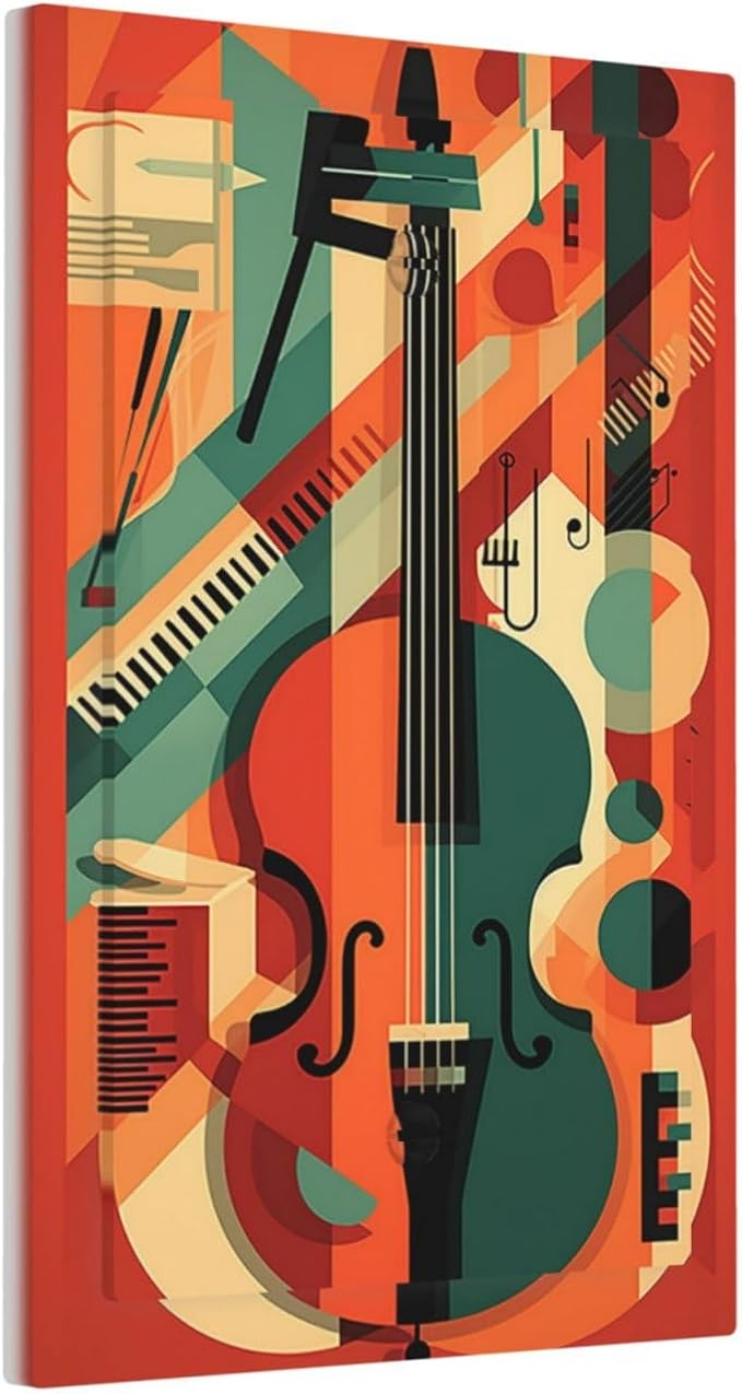 Light Switch Cover Plate Violin Abstract Jazz Colorful Painting 1 Gang No - Image 2