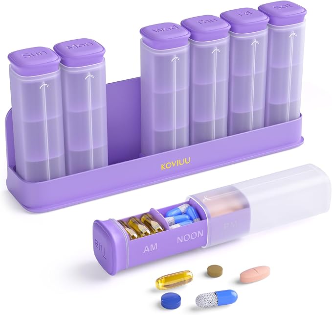 Weekly Pill Organizer 3X a Day, Detachable Pill Box 7 Day, Large 3 Times Daily by KOVIUU