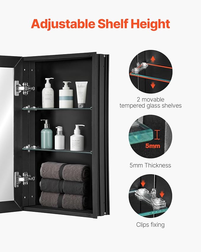 VEVOR Medicine Cabinet, 14 x 24 inches, Medicine Cabinet - Image 5