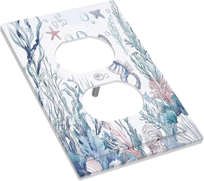 Outlet Covers Ocean Coral Seahorse Seashell Starfish 1 Gang Duplex Light Switch - Image 3