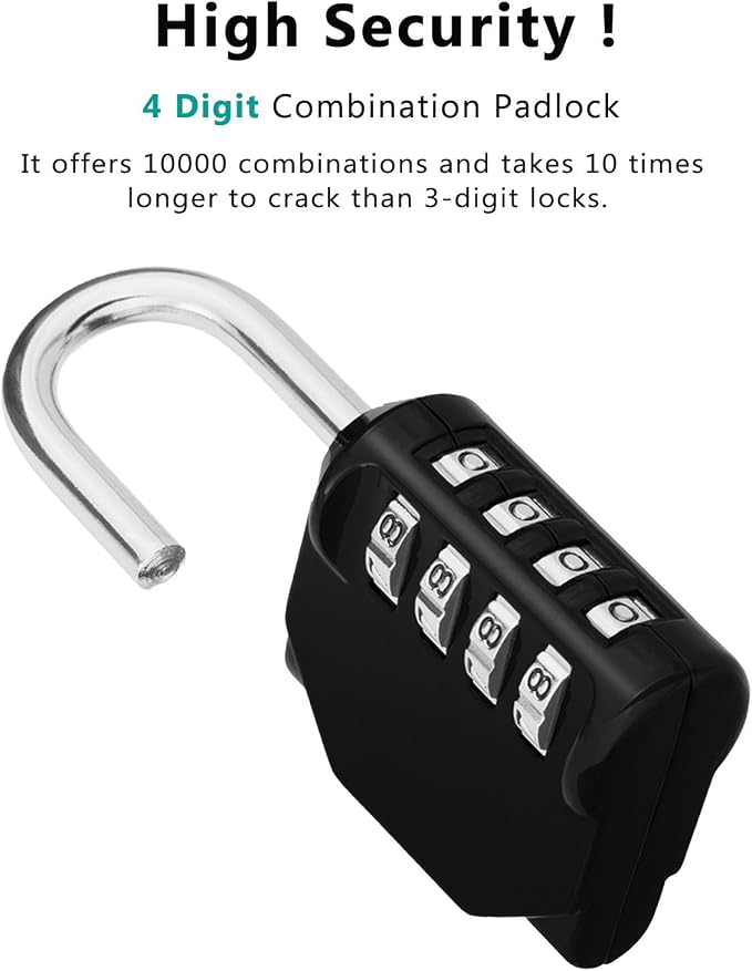 ZHEGE Combination Lock 2 Pack, 4 Digit Outdoor Combination Padlock - Image 2