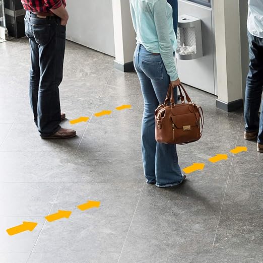 Arrow Floor Sticker Tape 2"4" Floor Marking Sign 200 PCS Decal Orange - Image 2