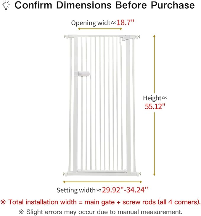 Lumizone Extra Tall Cat Gate 55.12" High Pressure Mounted Extra Wide 2025 New - Image 2