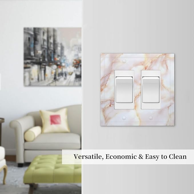 Decorative Outlet Covers Pink Jade Marble Granite 2 Gang Double Gfci Rocker - Image 7