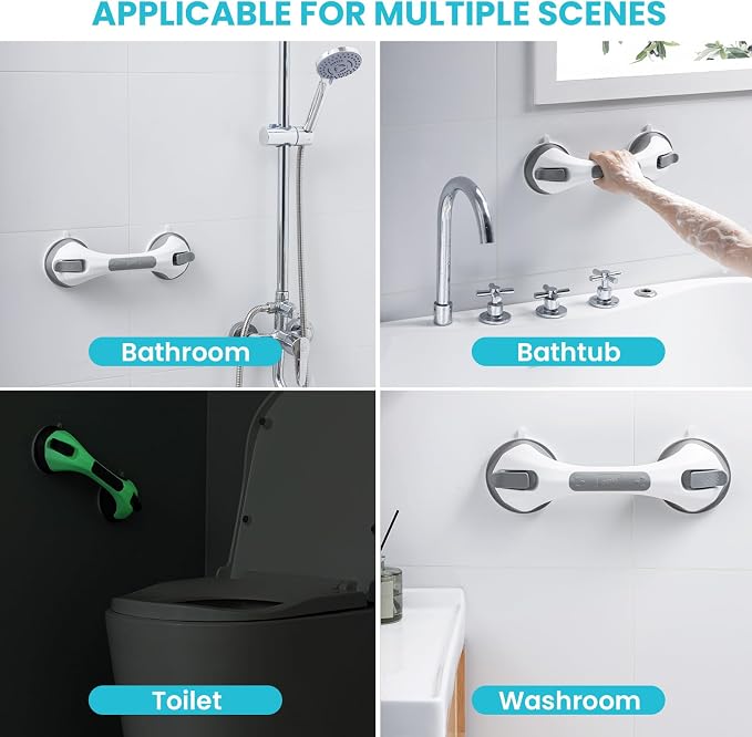 TAILI Shower Grab Bar Glow in The Dark, 2 Pack 12.2 in Grab Bars - Image 9