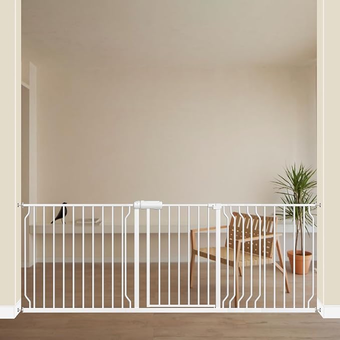 ALLAIBB Extra Wide Pressure Mounted Baby Gate Walk Through Child Kids Safety by ALLAIBB