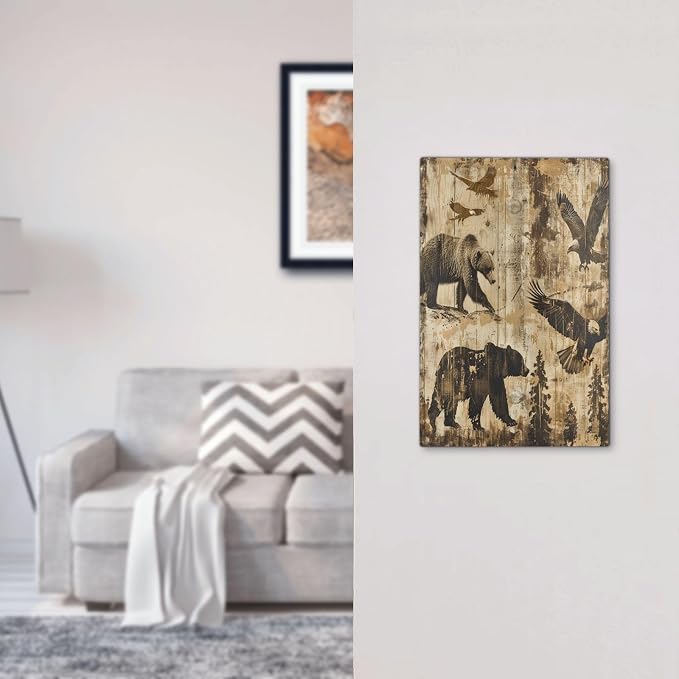 Light Switch Cover Plate Vintage Cabin Wildlife Animal Bear Eagle Forest 1 Gang - Image 7