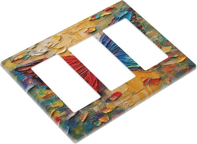Light Switch Covers Colorful Butterfly Animal Insects Wall Art Abstract 3 Gang - Image 3